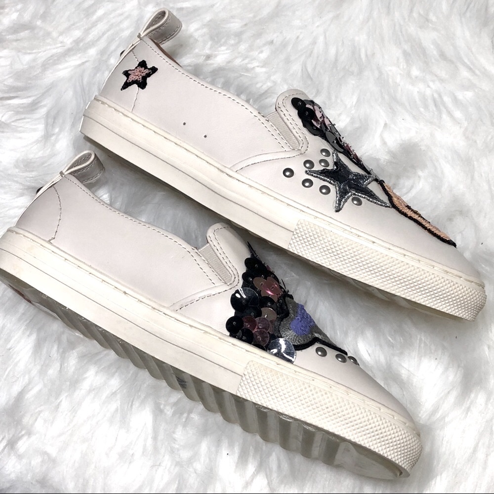 πNEW!!! Coach Sequin Star Beaded Loafer Slip On - Picture 5 of 8